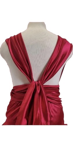 Miss Ord Kleid Rot Satin Ausschnitt V Ausschnitt M Lang Neckholder Party Abschlussball Neu Vielseitig �� - Bild 5 von 12