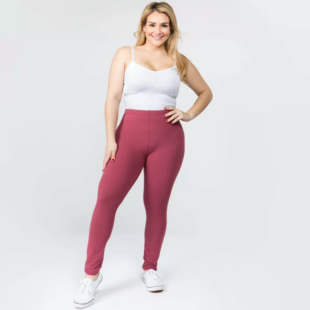 Women's Plus Size New Mix Brand Solid Pink Legging Summer Yoga Pants  Exercise