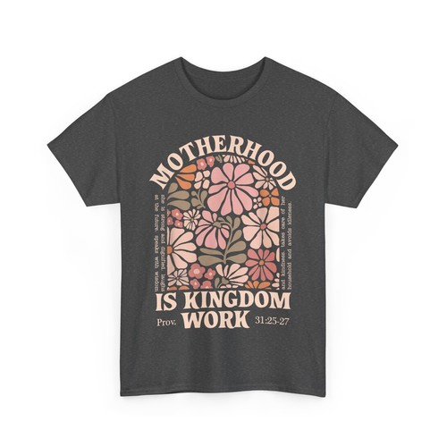 Floral Vintage Motherhood is Kingdom Work Mama Mothers Day T-Shirt - Bild 2 von 10