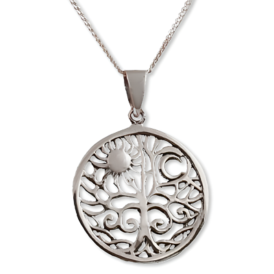 Collana Uomo E Donna Con Ciondolo Albero Della Vita In Argento 925 - Simbolo Di Saggezza E Connessione