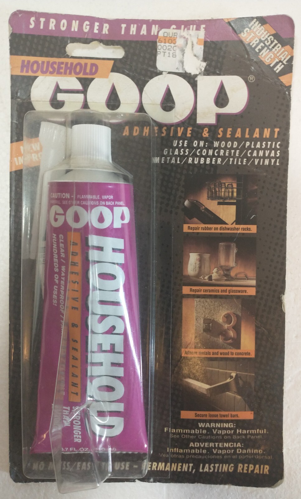 Goop Household Adhesive & Sealant 3.7 oz. Industrial Strength c.1996