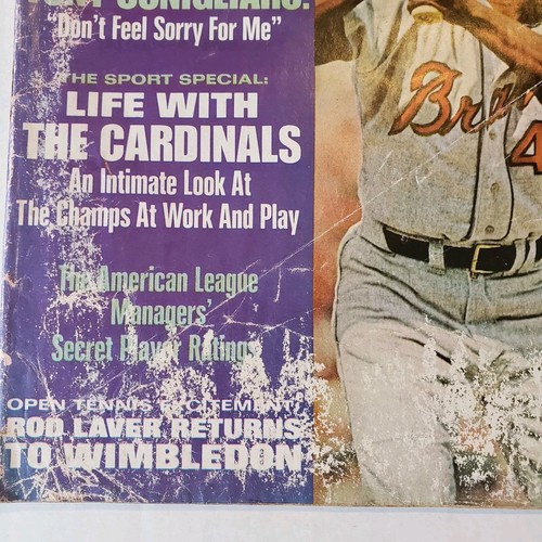 HANK AARON Sport Magazine JUL 1968 Atlanta Braves Baseball VERY POOR - Picture 2 of 4