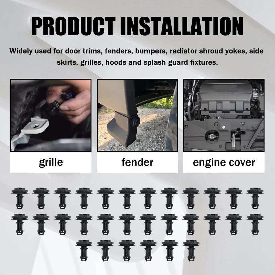 30X Clips de parachoques delantero con cenefa deflectora de presa de aire para Chevy Silverado 1500 2500 Foto 2 de 4