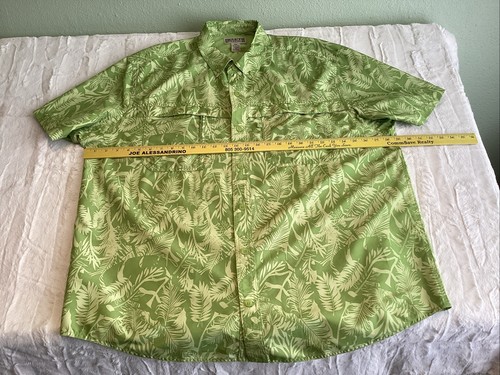 Duluth Trading Co Hawaiian Green Floral Herren belüftet Angel-/Wanderhemd XXL - Bild 3 von 12