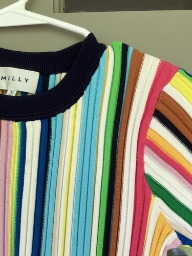 Milly Bodycon Colorful Stripe Dress S - Picture 2 of 4