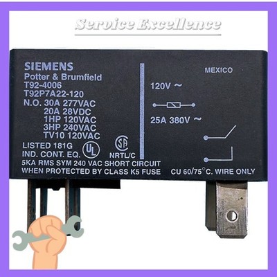 Tyco Electronics-T92P7A22-120 1PCS 120VAC 30A Power Relay 6 Pins DPST-NO