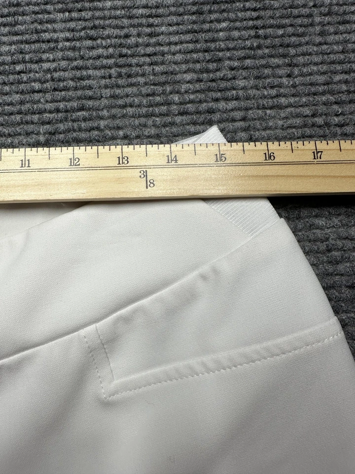 Pantalones Investments para mujer 10R blancos elásticos recortados al tobillo elegantes oficina Foto 3 de 4