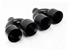 Dual 4.0" Quad Staggered Gloss Black Exhaust Tip for Dodge Challenger 08-16 