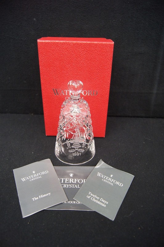 WATERFORD Crystal 12 Days Of Christmas Bell 1991 Eight Maids A Milking With Box