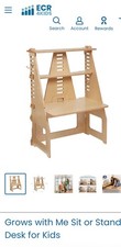 ECR4Kids Grows with Me Sit or Stand Desk, Kids Furniture, Natural