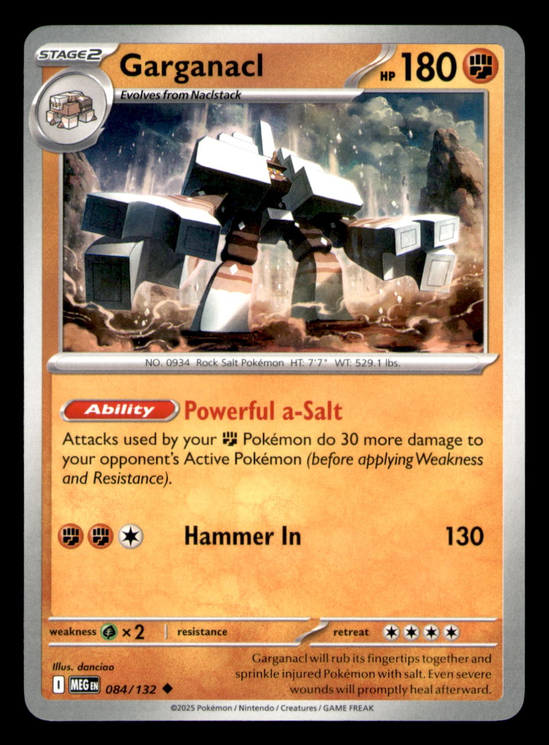 Garganacl Normal Uncommon ME01: Mega Evolution 084/132 NM