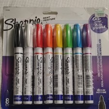 Sharpie Oil-Based Paint Markers Medium 8 Colors Solid Finish Multicolor