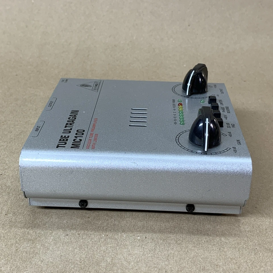 Behringer Tube Ultragain MIC100 Vacuum Tube Preamplifier with Limiter UNTESTED - Image 4 of 4