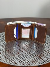 Genuine  Leather Slim RFID Tri-fold wallet