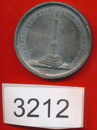 Rare 1885 Springfield Massachusetts Civil War Soldier Monument Medal - #3212