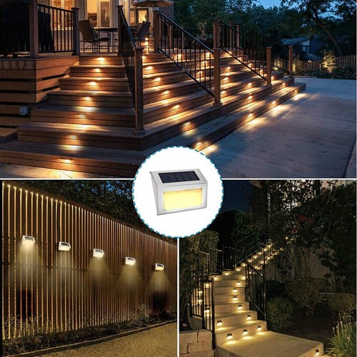 Solar Lights for Steps Deck Solar Stair Light Outdoor Waterproof Stainless St... - Foto 5 di 9