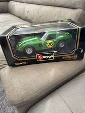 1/18 Burago Ferrari 250 GTO(1962) Green Diecast Model Car Boxed 1:18