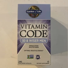 Garden of Life Vitamin Code 50 & Wiser Men  240 caps Raw Whole Food Multivitamin