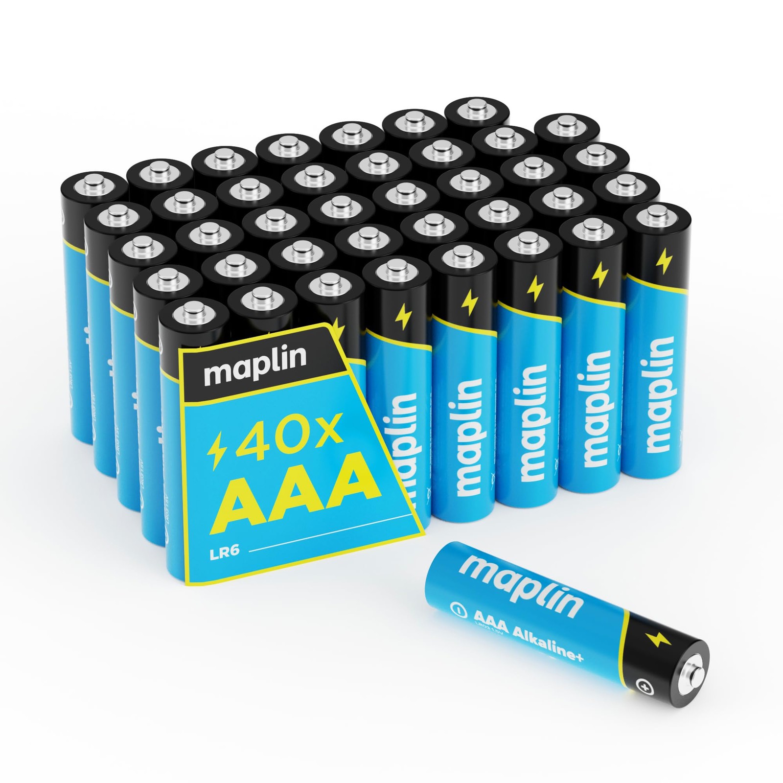 Maplin 40x AAA LR03 1.5V Alkaline Batteries (Triple 40 Pack, Blue or Grey