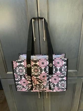Thirty One 31  Organizing Utility Tote Bag. Medallions. Black/Pink/White. NWOT.