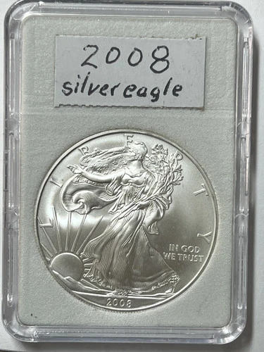 2008 American Eagle $1 - Brilliant Uncirculated silver US bullion - In Capsule