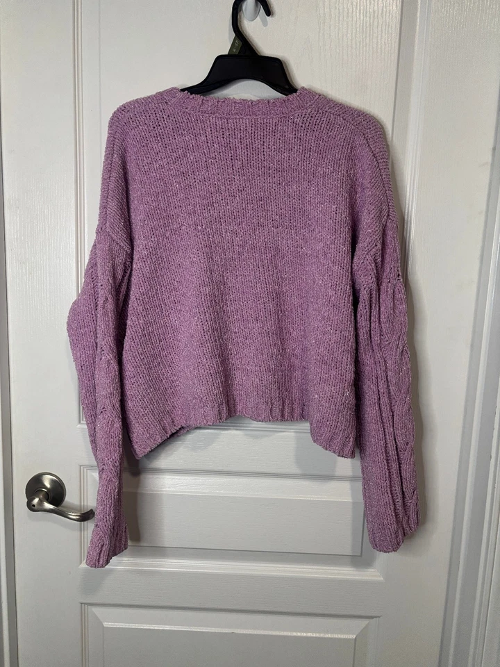 Justice Girls Cable Knit Sweater, Rose Color, Size XL (16/18) NEW - Image 3 of 3