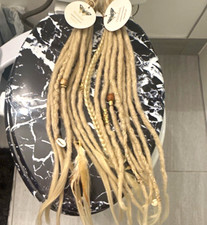 Synthetic Blonde Dreadlock Hair Extensions Set of 2, Sew-In, Handmade, 21-30"