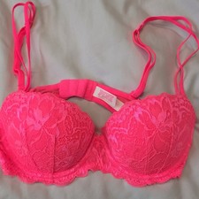 PINK Victoria's Secret Floral Lace Underwire Demi Bra 34B Pink