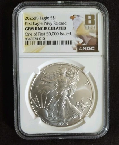 2025 (P) ASE First Eagle Privy NGC GEM UNC. One of first 50,000 1oz .999 Silver