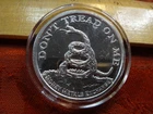 Don't Tread On Me Money Metals One 1 Oz .999 Silver Bullion Round - No Reserve