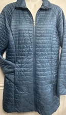 Patagonia Fiona Down Puffer Packable Jacket Womens Large Lightweight Coat Collar