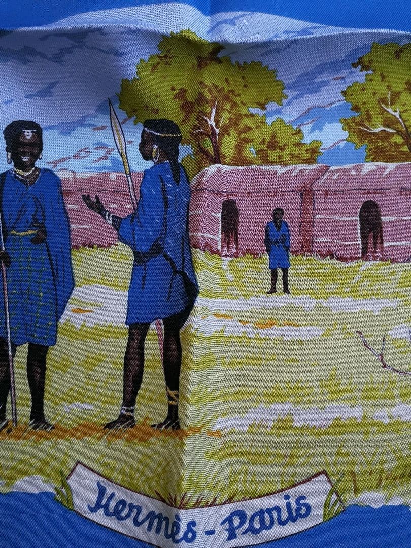 Hermes Scarf Stole Tanzanie Blue Robert Dallet Tanzania Animal