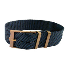 Bronze PVD Buckle Watch Strap Band Nylon One Piece 22mm For Tudor Blue Black UK