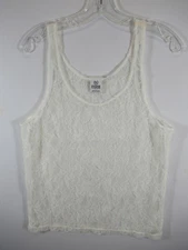 Victoria's Secret PINK Sheer Lace Camisole Tank Top Women Small Ivory