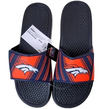 Denver Broncos NFL Football Mens Slide Sandals Sz L 11-12 Orange NWT FOCO