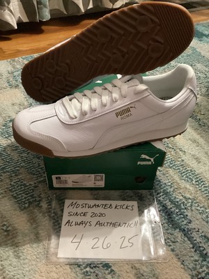DS 2021 Puma Roma White Gold Gum Low Top Casual Sneakers Men Sz 13