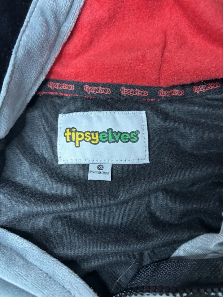 Mono Tipsy Elves Para Mujer XS Murciélago Cremallera Completa Disfraz de Halloween Terciopelo Con Capucha Foto 2 de 4