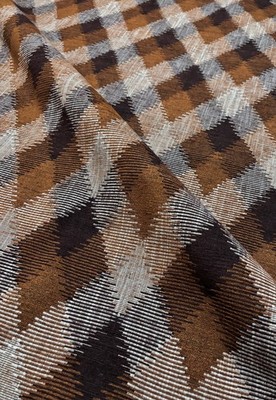 Polsterstoff 1,4 Meter orange/braun/weiß diagonal kariert PORTOFREI