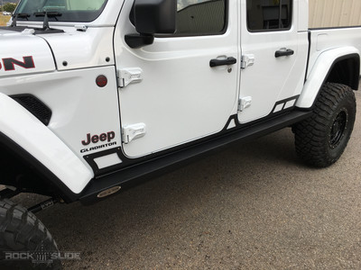 JT Step Slider Rocker Guards for Jeep Gladiator Aluminum Black Plug-N-Play USA M