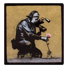 Banksy Flower Puller Embroidered Iron On PhotoPatch