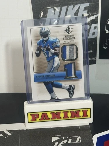 2007 upper deck sp calvin johnson rookie #rt-cj Dual Patch Lions RC 