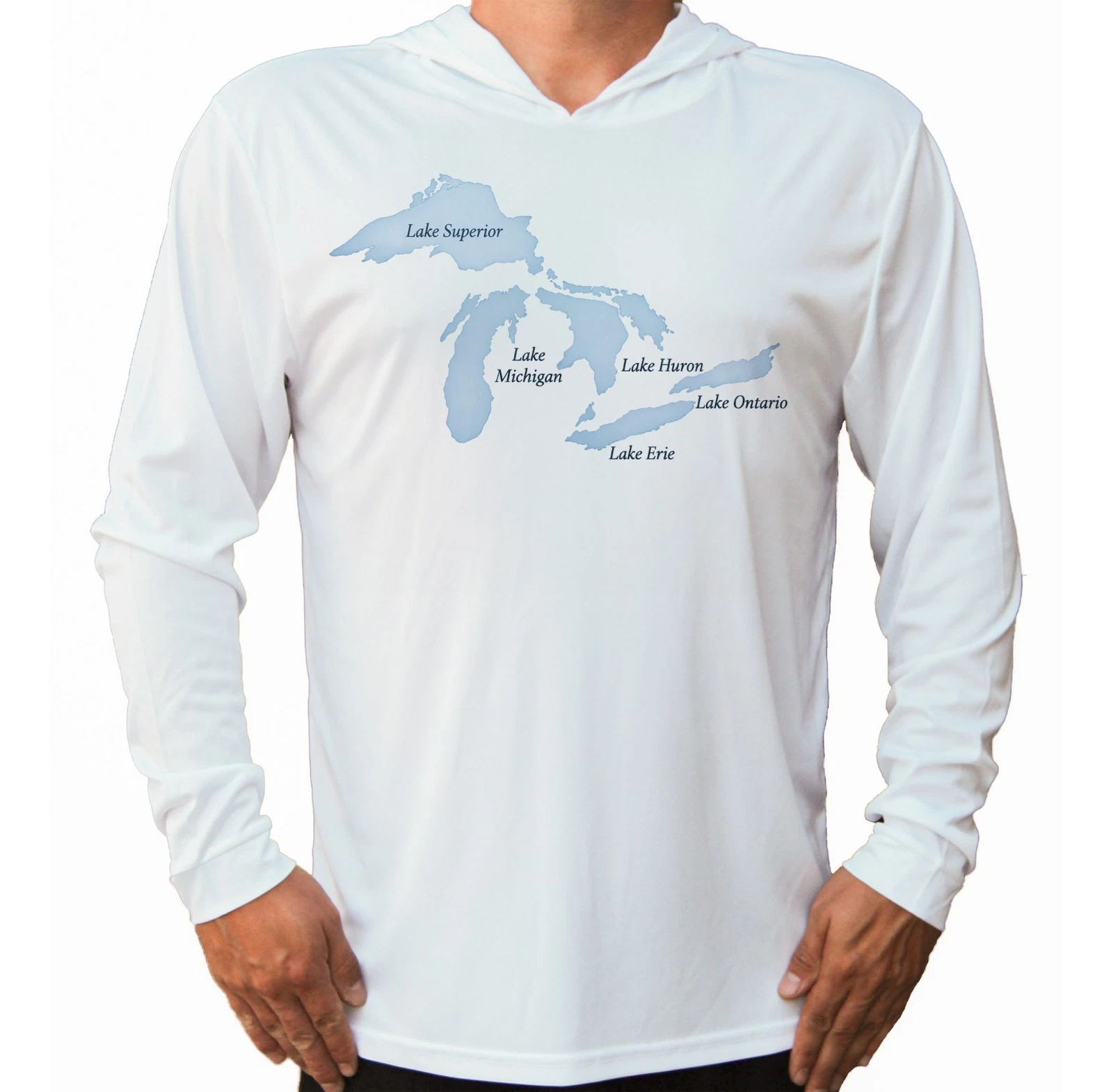 Great Lakes Fishing Sport UV Protected UPF 50 Long Sleeve Sun T-Shirt Hood
Opens in a new window or 