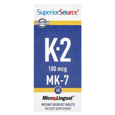 Vitamin K-2, 100 mcg, 60 MicroLingual  Instant Dissolve Tablets