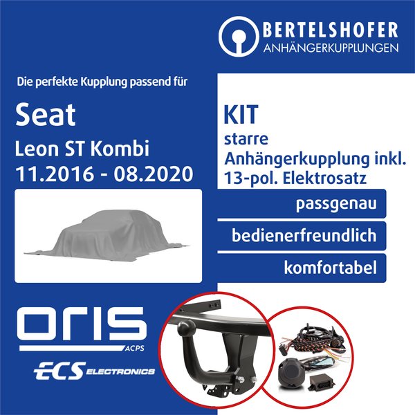 für Seat Leon ST Kombi Typ 5F8 11.2016-08.2020 AHK Starr +13Pol Spez E-Satz PKW-image