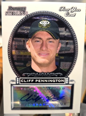 2005 Bowman Sterling 1st Year Card - Cliff Pennington #BS-CP (NM) AUTO Free Rtns