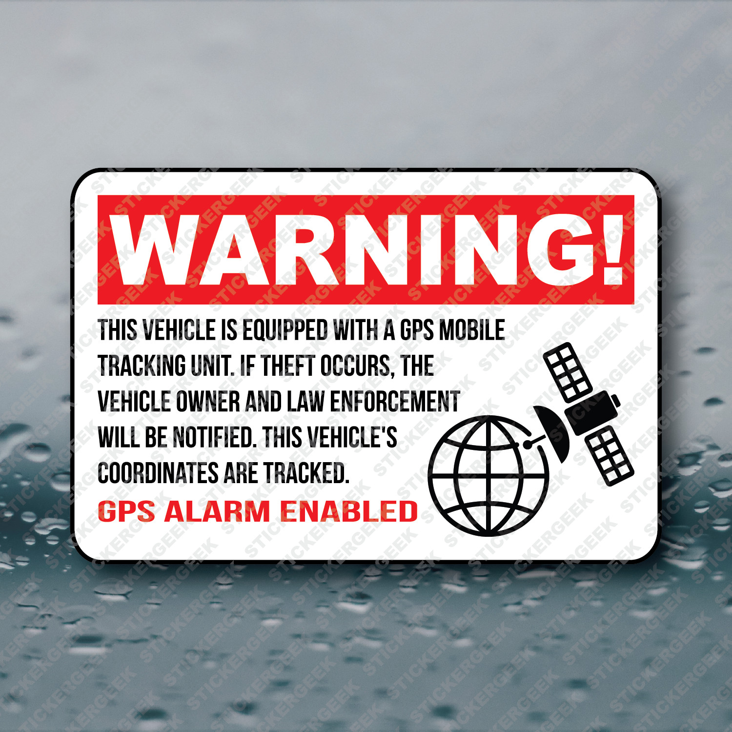 Alarm Enabled Window Sticker Ride Share Taxi Courier Car Pool