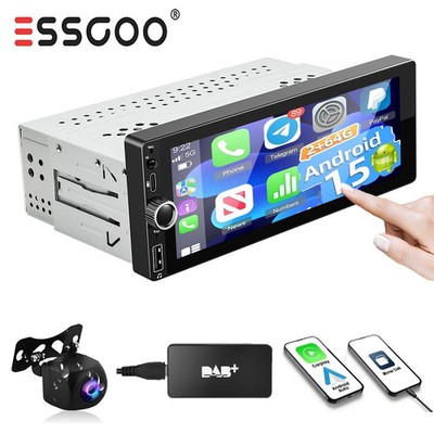 6,86'' Touchscreen 1 DIN Autoradio 4+64G CarPlay Android Auto BT+Integriertes DAB
