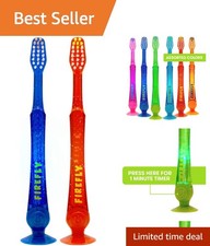 2-Pack Light-Up Timer Kids Toothbrush with Soft Bristles and Suction Cup