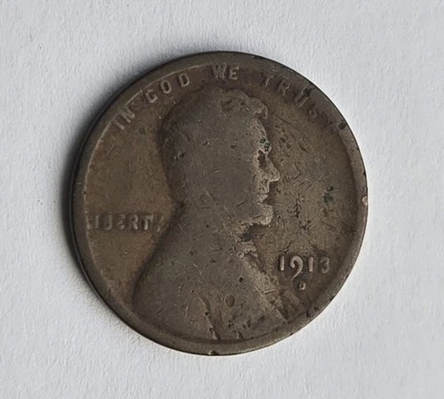 1913-D Lincoln Wheat Cent 1c - "Fair Coin" - Free Shipping