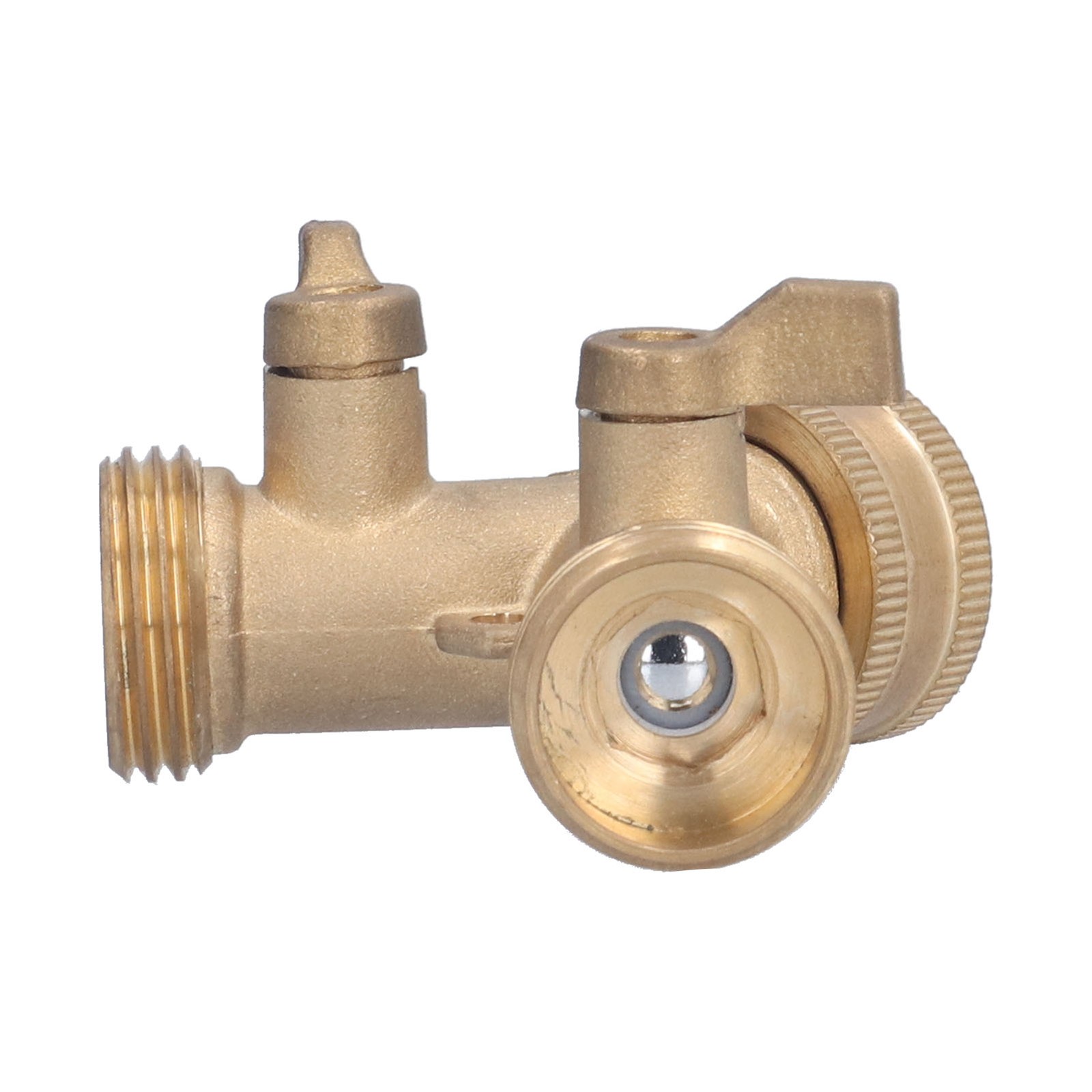 .Hose Splitter Brass 2 Way Heavy Duty Anticorrosive Leakproof Water Hose